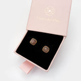 Ohrstecker Dinah Square Peach Moonstone - Fleurs des Prés