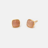 Ohrstecker Dinah Square Peach Moonstone - Fleurs des Prés