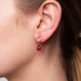 Ohrstecker Pauline mit Ring und pinker Jade - Fleurs des Prés