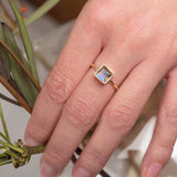Ring Aline Square Labradorite - Fleurs des Prés