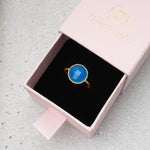 Ring Amelie Blue Chalcedony - Fleurs des Prés Jewelry