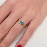 Ring Amie Neon Blue Jade - Fleurs des Prés Jewelry