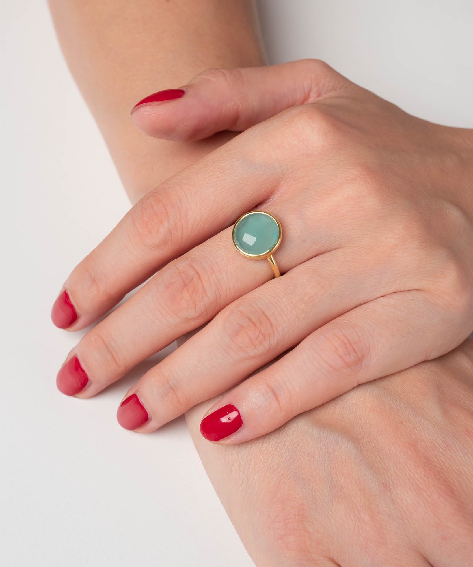 Ring Cher Sea Blue Chalcedon - Fleurs des Prés