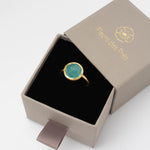 Ring Coco Sea Blue Chalcedon - Fleurs des Prés