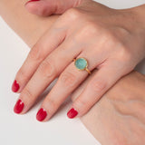 Ring Coco Sea Blue Chalcedon - Fleurs des Prés
