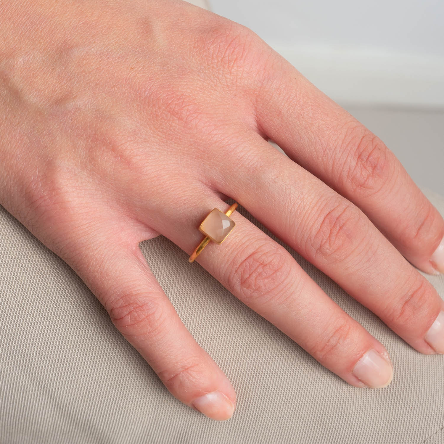 Ring Milou Pink Chalcedony - Fleurs des Prés Jewelry