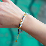 Armband Cécile mit Aquamarin und Süßwasserperlen