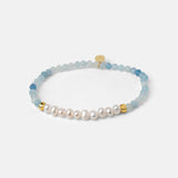Armband Cécile mit Aquamarin und Süßwasserperlen