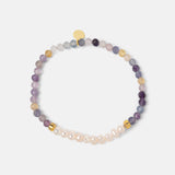 Armband Cécile mit Regenbogenfluorit und Süßwasserperlen
