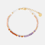 Armband Céleste mit Mondstein, Sonnenstein, Amethyst und Granat