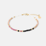 Armband Céleste mit Rosenquarz, Labradorit, Amethyst und Schwarzem Spinell
