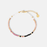 Armband Céleste mit Rosenquarz, Labradorit, Amethyst und Schwarzem Spinell