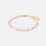 Armband Cosette mit Rosenquarz und Perlen