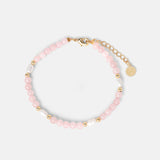 Armband Cosette mit Rosenquarz und Perlen
