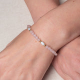 Armband Cosette mit Rosenquarz und Perlen