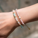 Armband Cosette mit Rosenquarz und Perlen