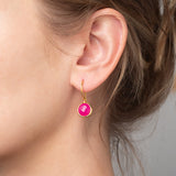 Ohrhänger Lille Hot Pink Chalcedon
