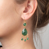 Ohrringe Talissa mit Smaragd Chandelier