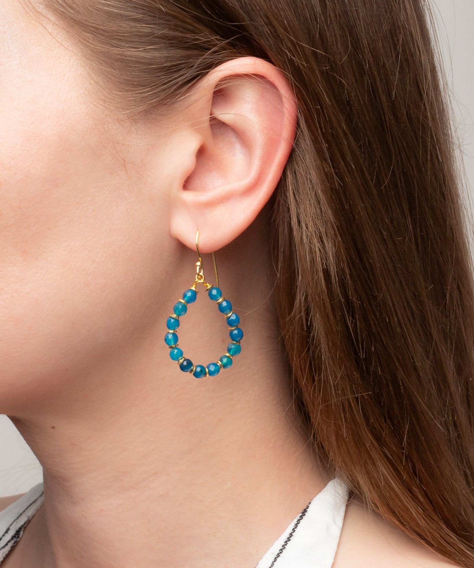 Ohrhänger Journey mit blauem Achat - Fleurs des Prés Jewelry