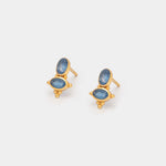 Ohrstecker Chateau Blauer Chalcedon - Fleurs des Prés Jewelry