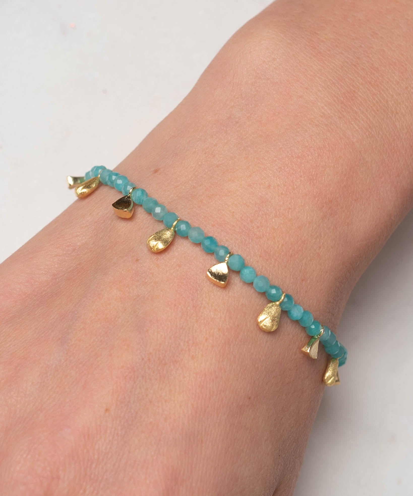 Armband Caline mit Amazonit - Fleurs des Prés