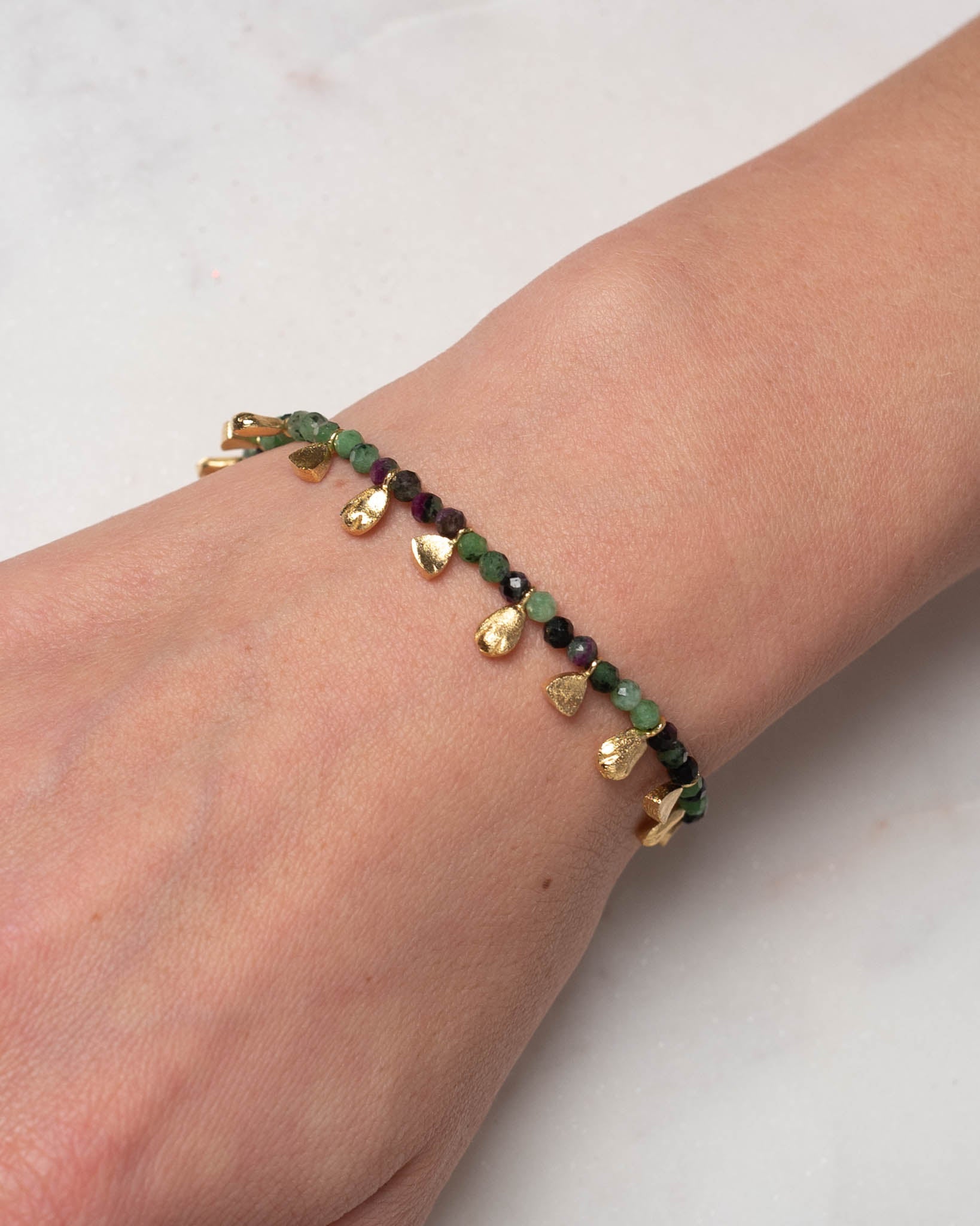 Armband Caline Smaragd - Fleurs des Prés