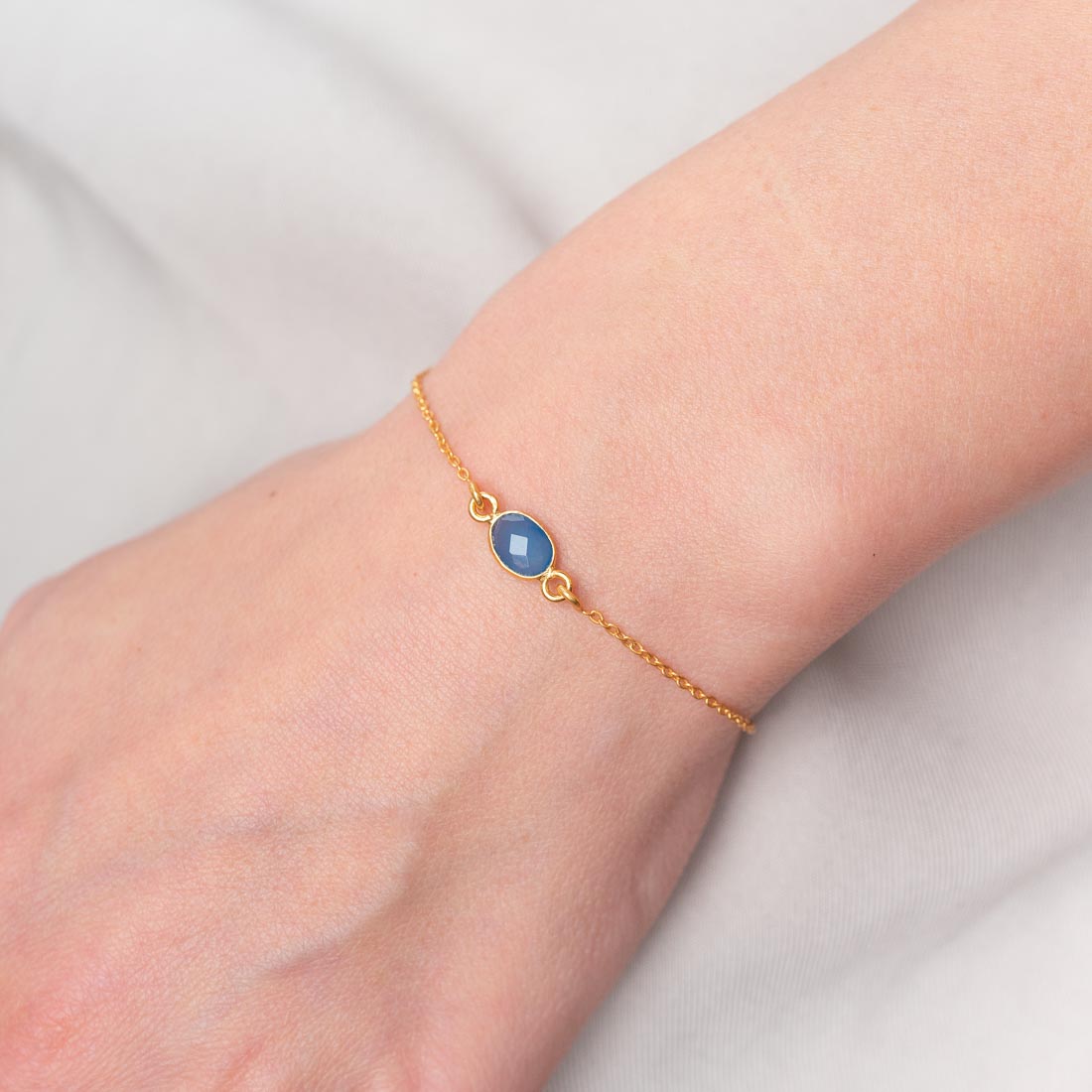 Armband Claire Blue Chalcedony - Fleurs des Prés