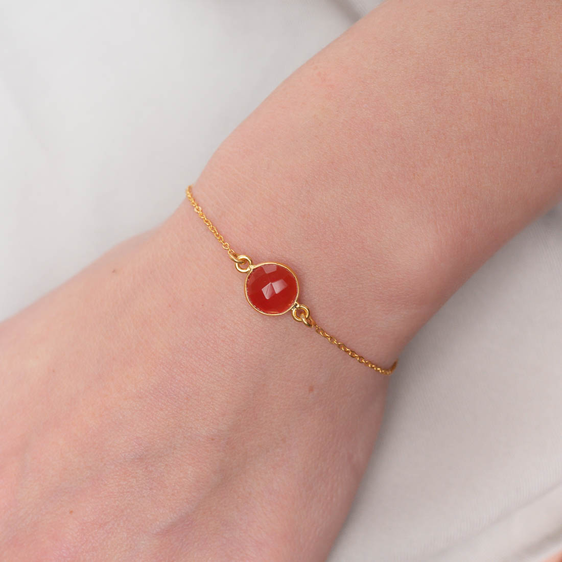 Armband Eloise Red Onyx - Fleurs des Prés