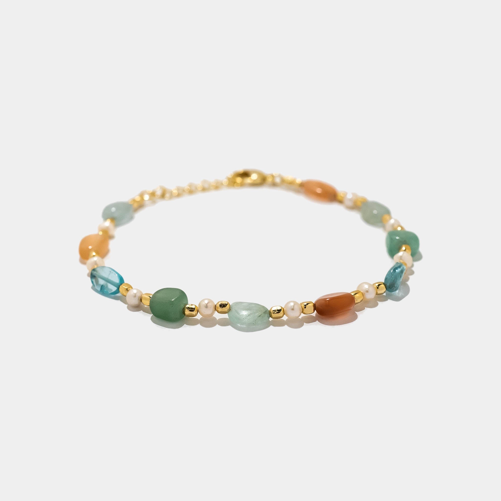 Armband Estelle Aquamarin und Peach Moonstone - Fleurs des Prés Jewelry