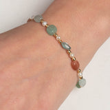 Armband Estelle Aquamarin und Peach Moonstone - Fleurs des Prés