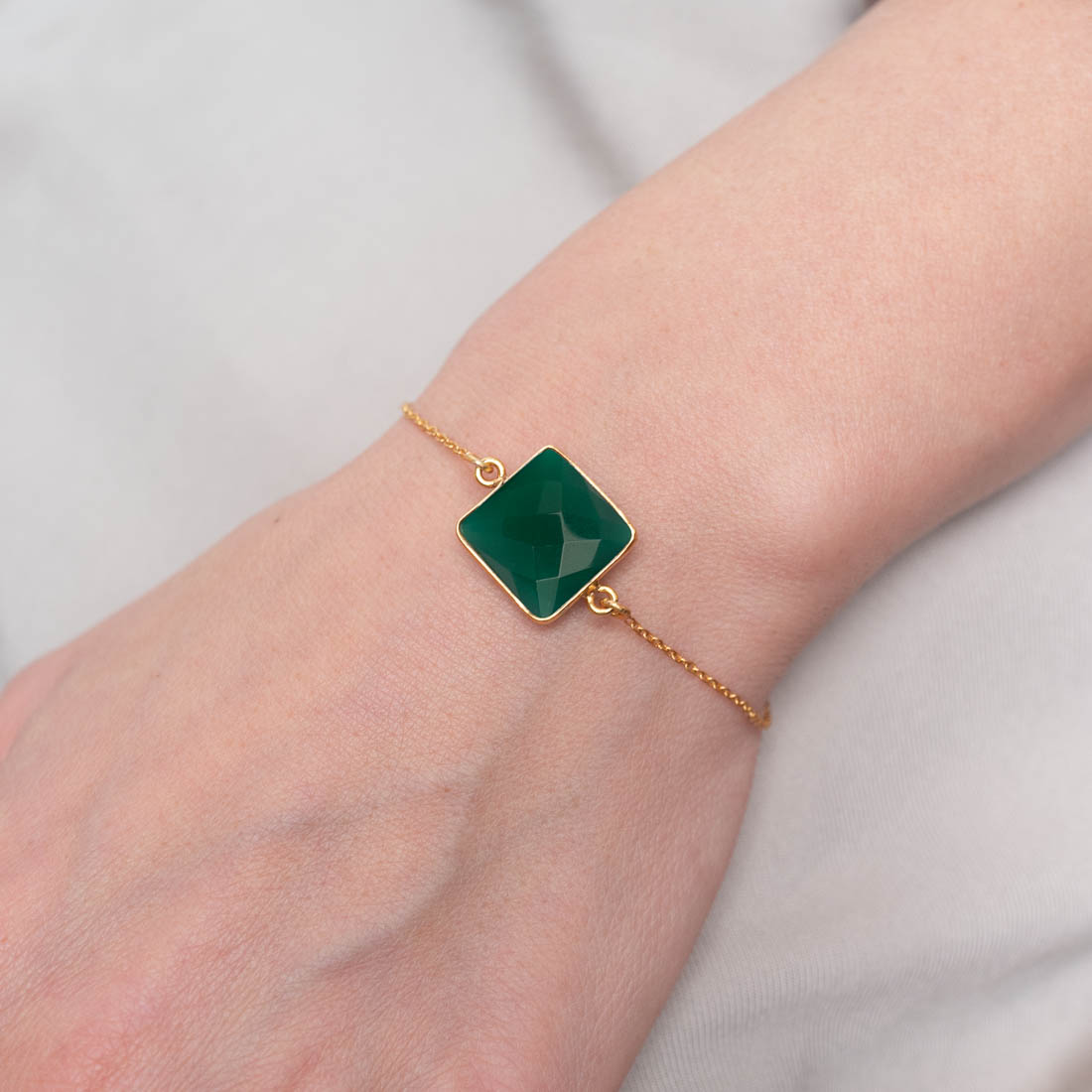 Armband Hélène Green Onyx - Fleurs des Prés
