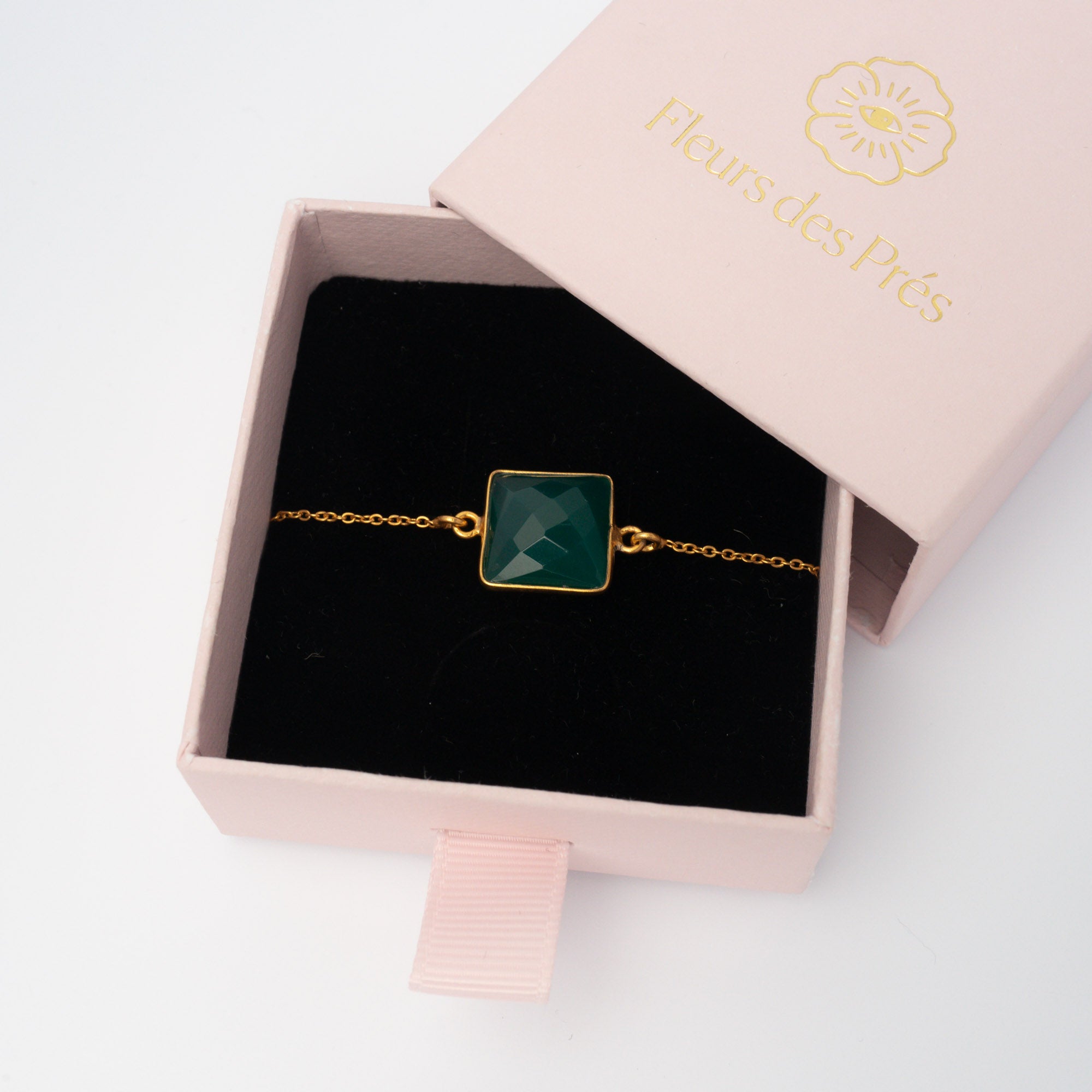 Armband Hélène Green Onyx - Fleurs des Prés