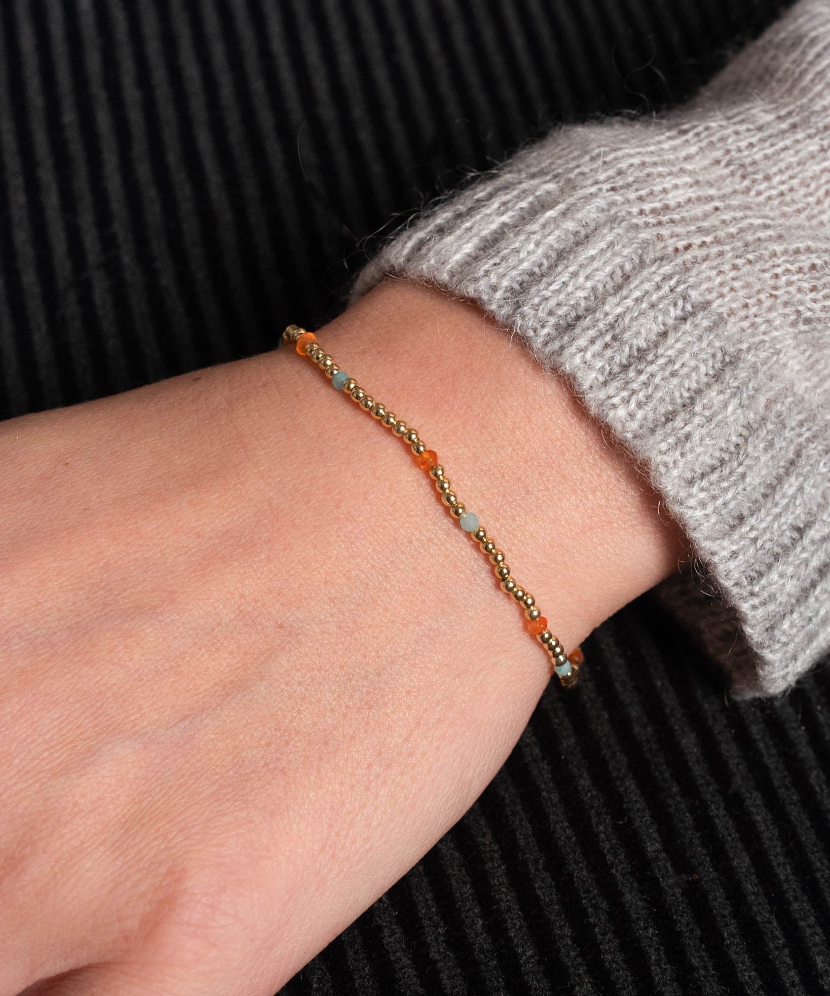 Armband Vichy Gold Amazonit - Fleurs des Prés