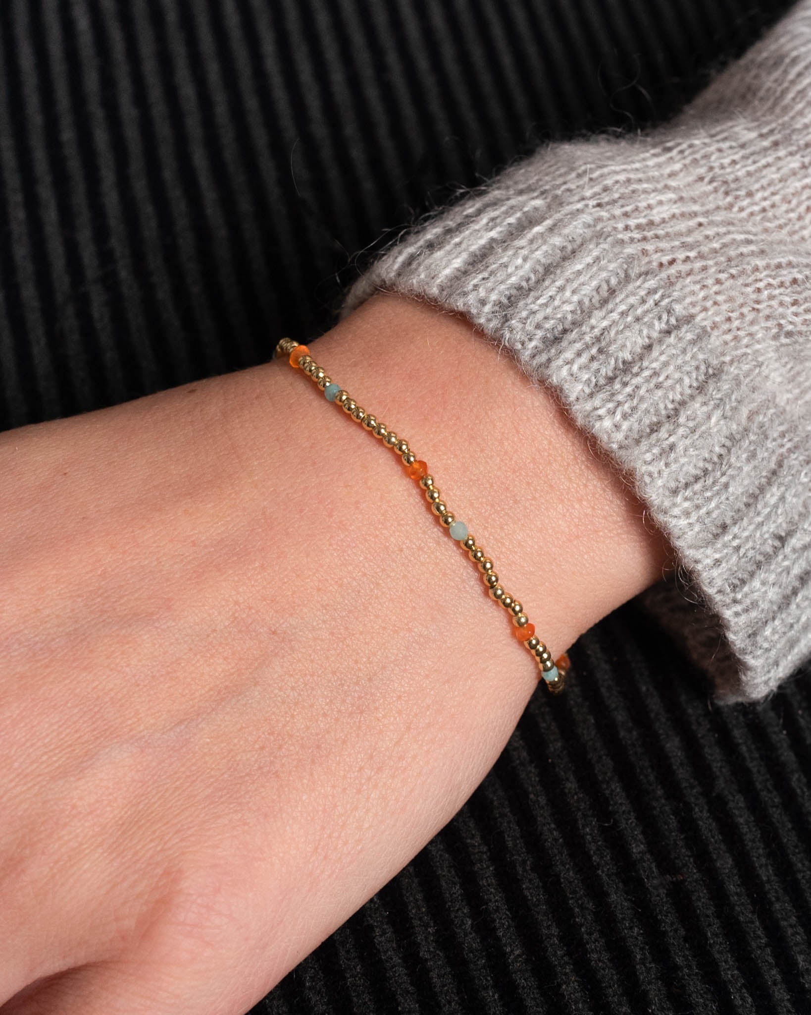 Armband Vichy Gold Amazonit - Fleurs des Prés Jewelry