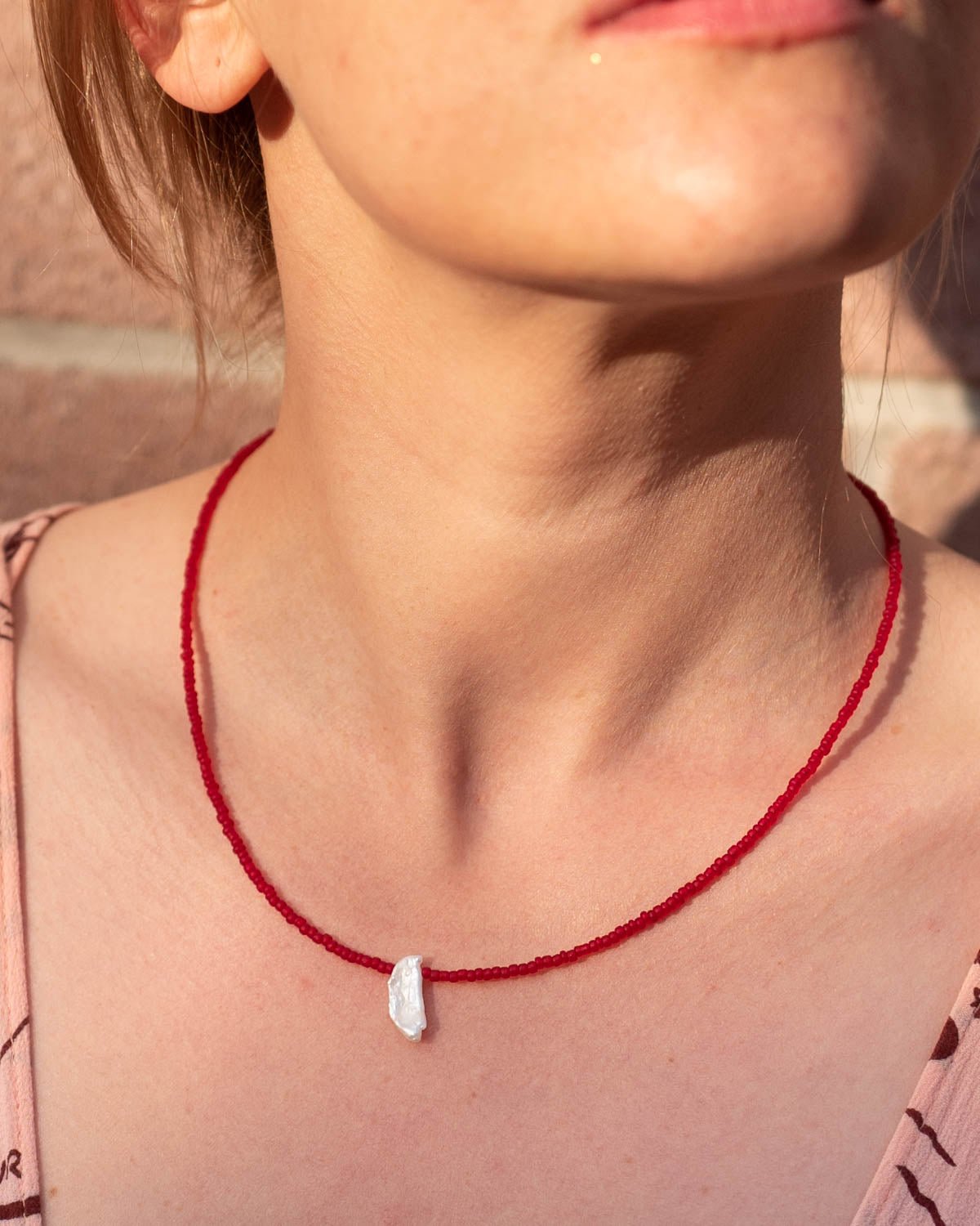 Halskette Dayna Red Onyx - Fleurs des Prés