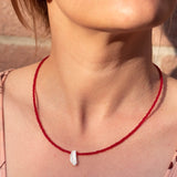 Halskette Dayna Red Onyx - Fleurs des Prés Jewelry