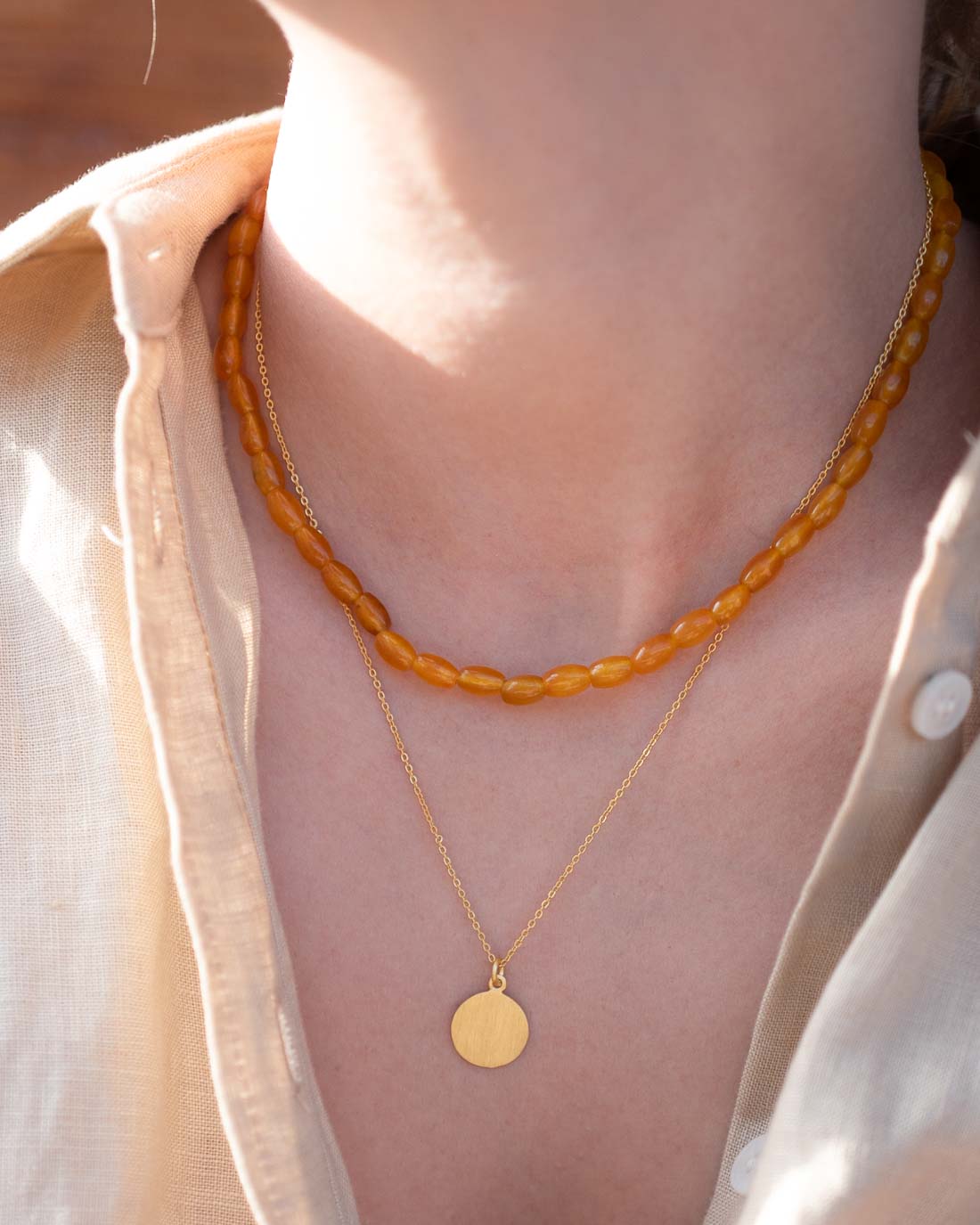 Halskette Elea Yellow Chalcedony - Fleurs des Prés Jewelry