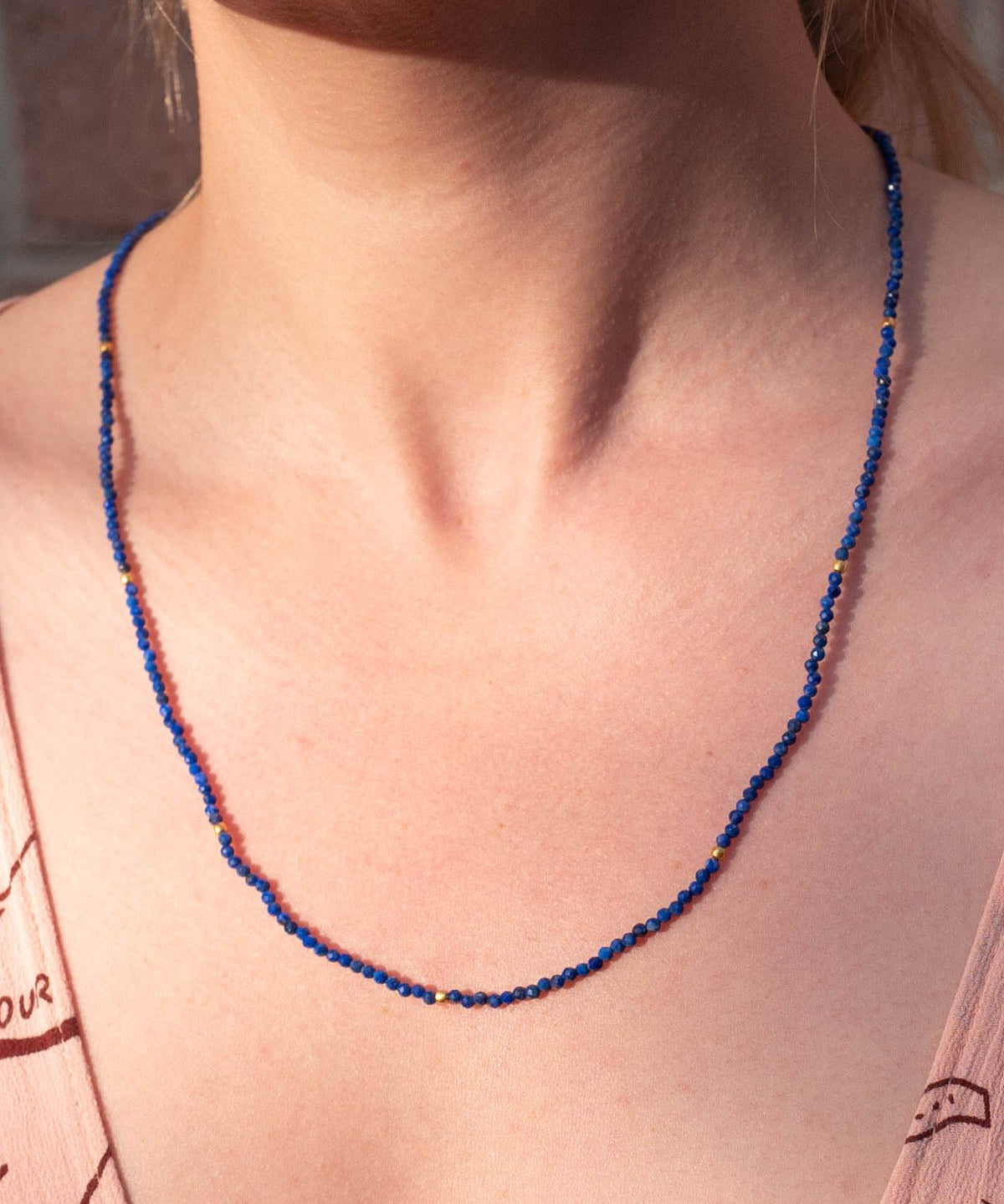 Halskette Elle Lapislazuli - Fleurs des Prés Jewelry