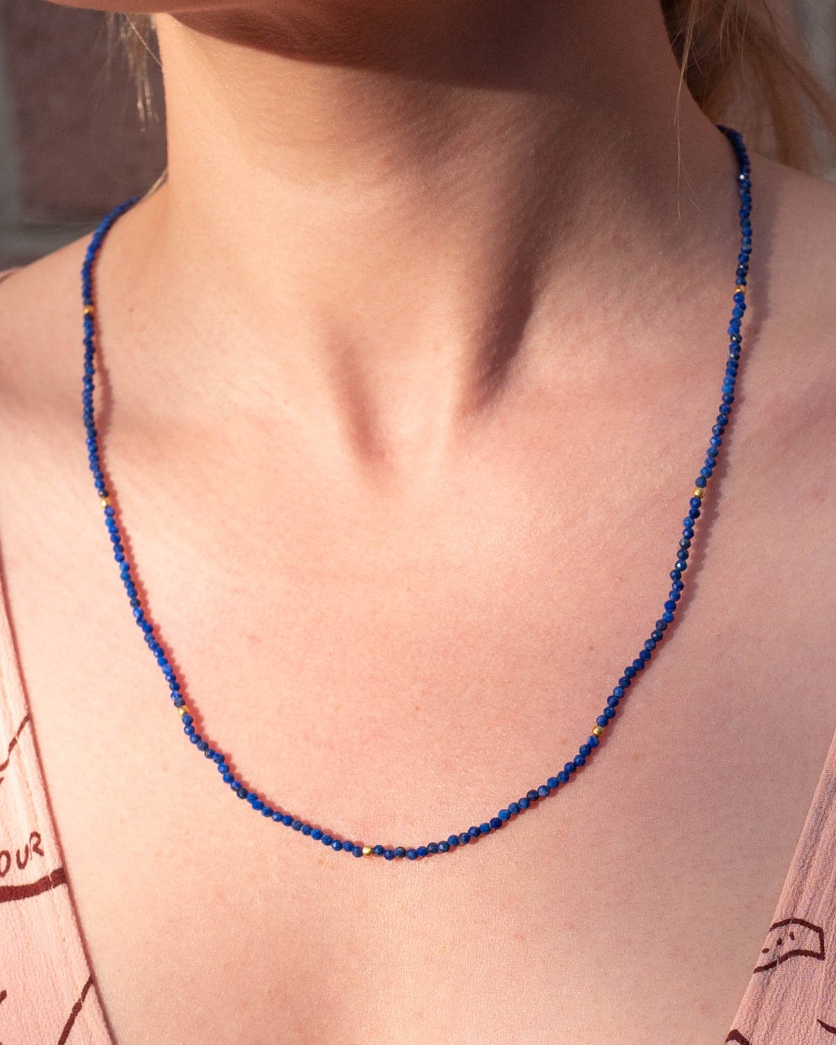 Halskette Elle Lapislazuli - Fleurs des Prés Jewelry