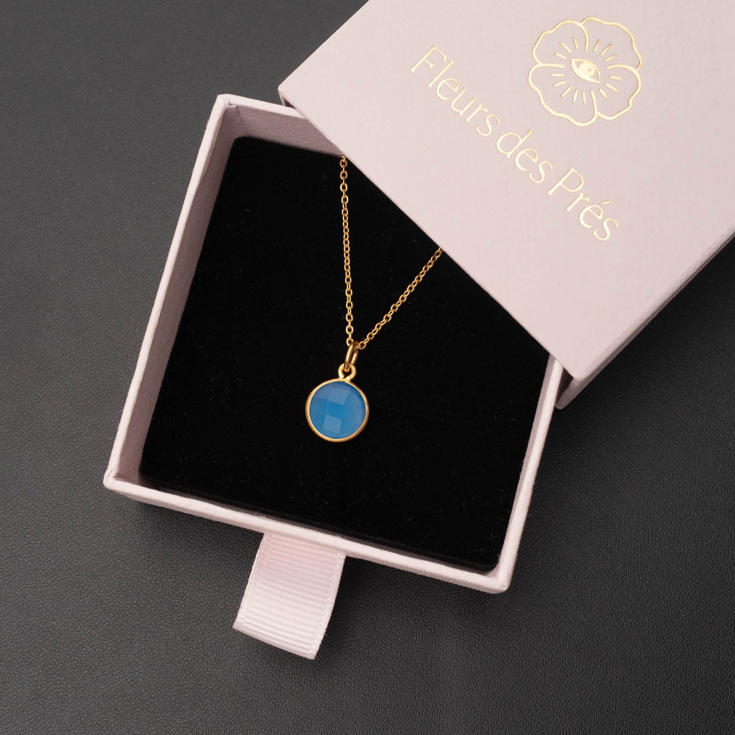 Halskette Eloise Blue Chalcedony - Fleurs des Prés Jewelry