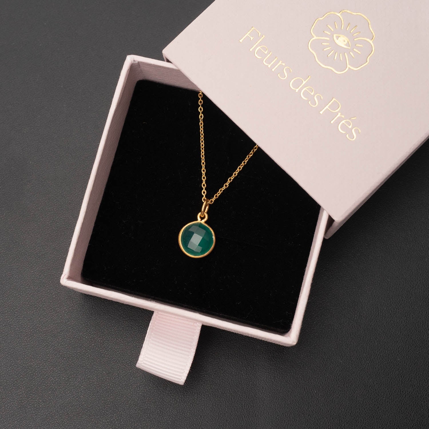 Halskette Eloise Green Onyx - Fleurs des Prés