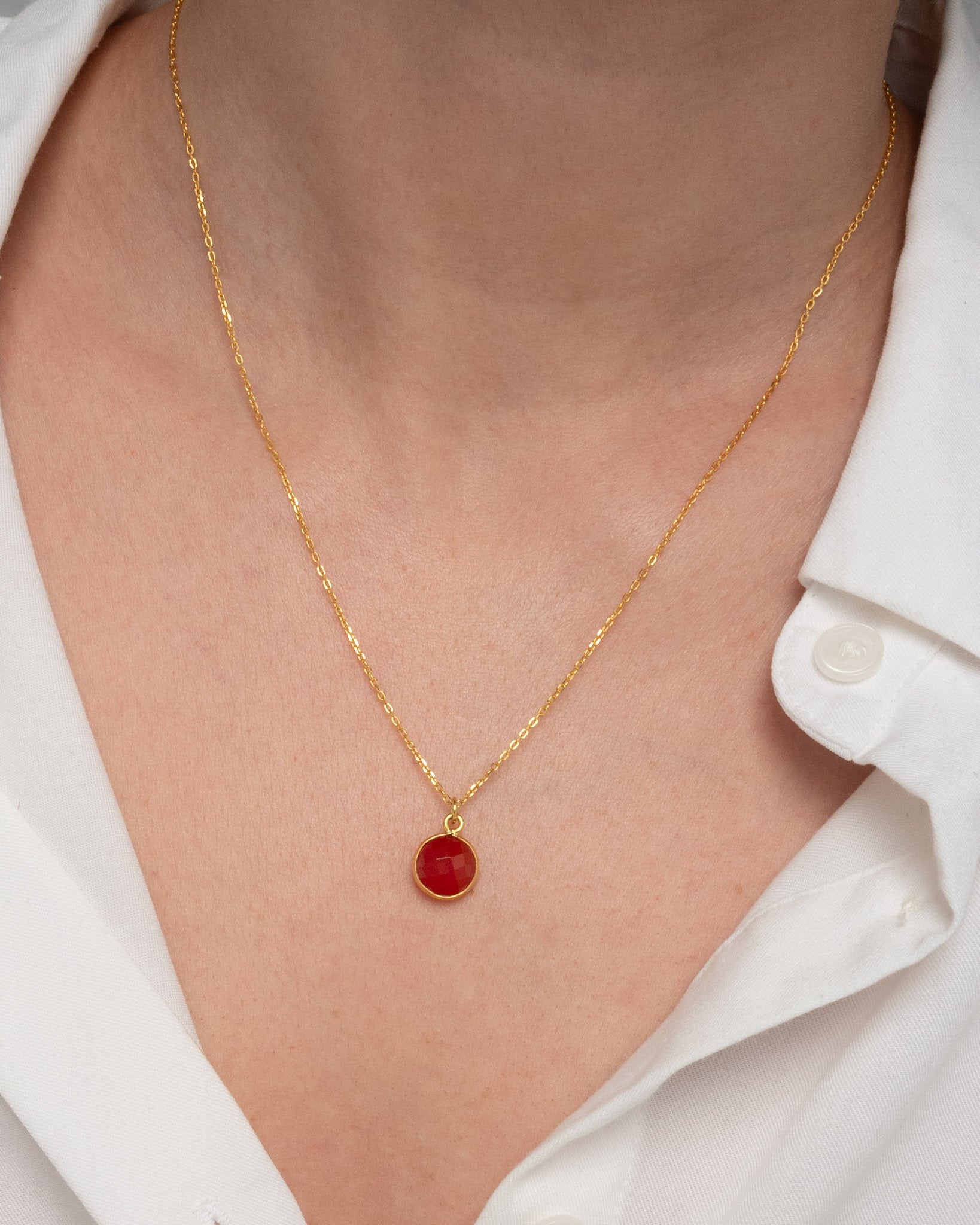Halskette Eloise Red Onyx - Fleurs des Prés