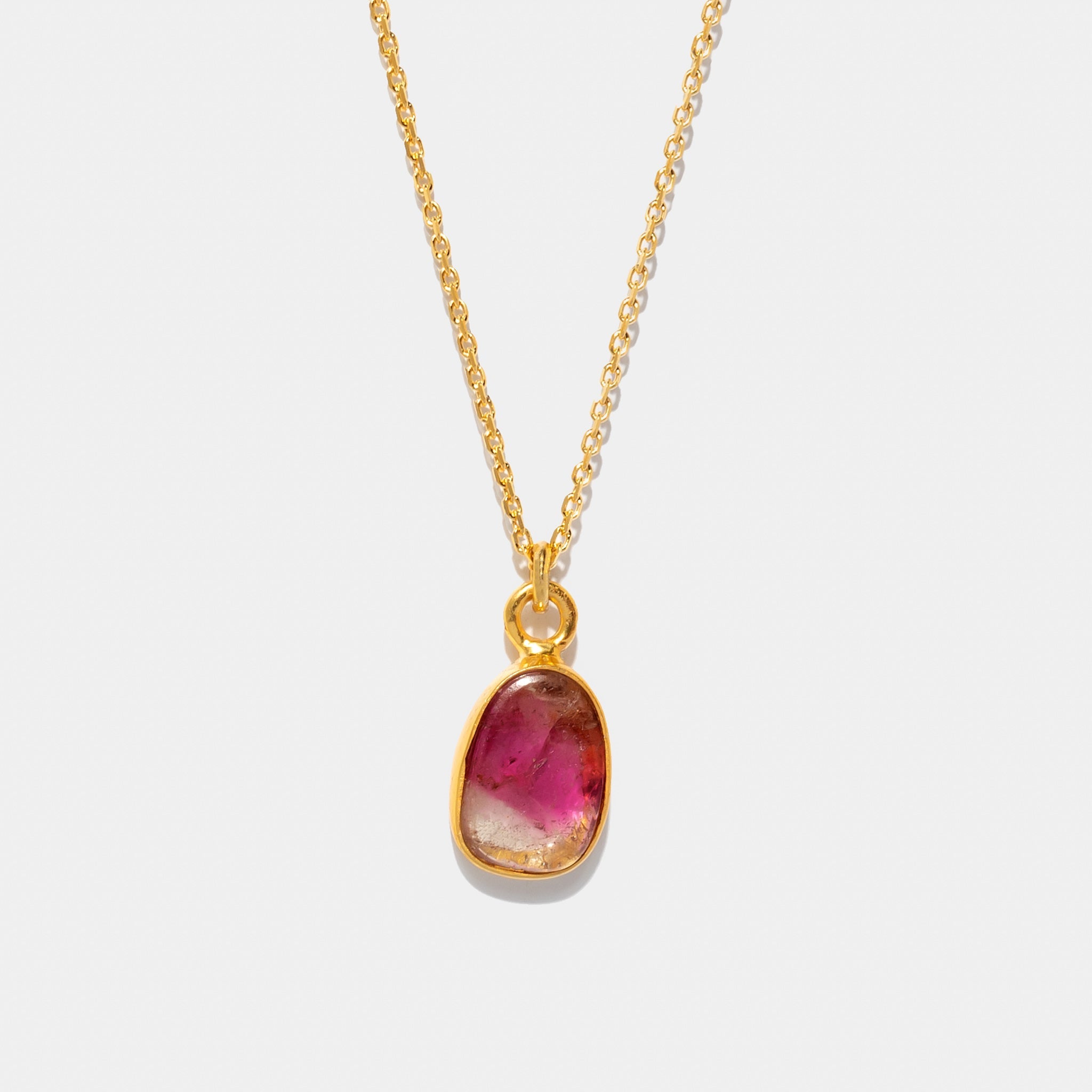 Halskette Jolie Watermelon Turmalin Gold - Fleurs des Prés Jewelry