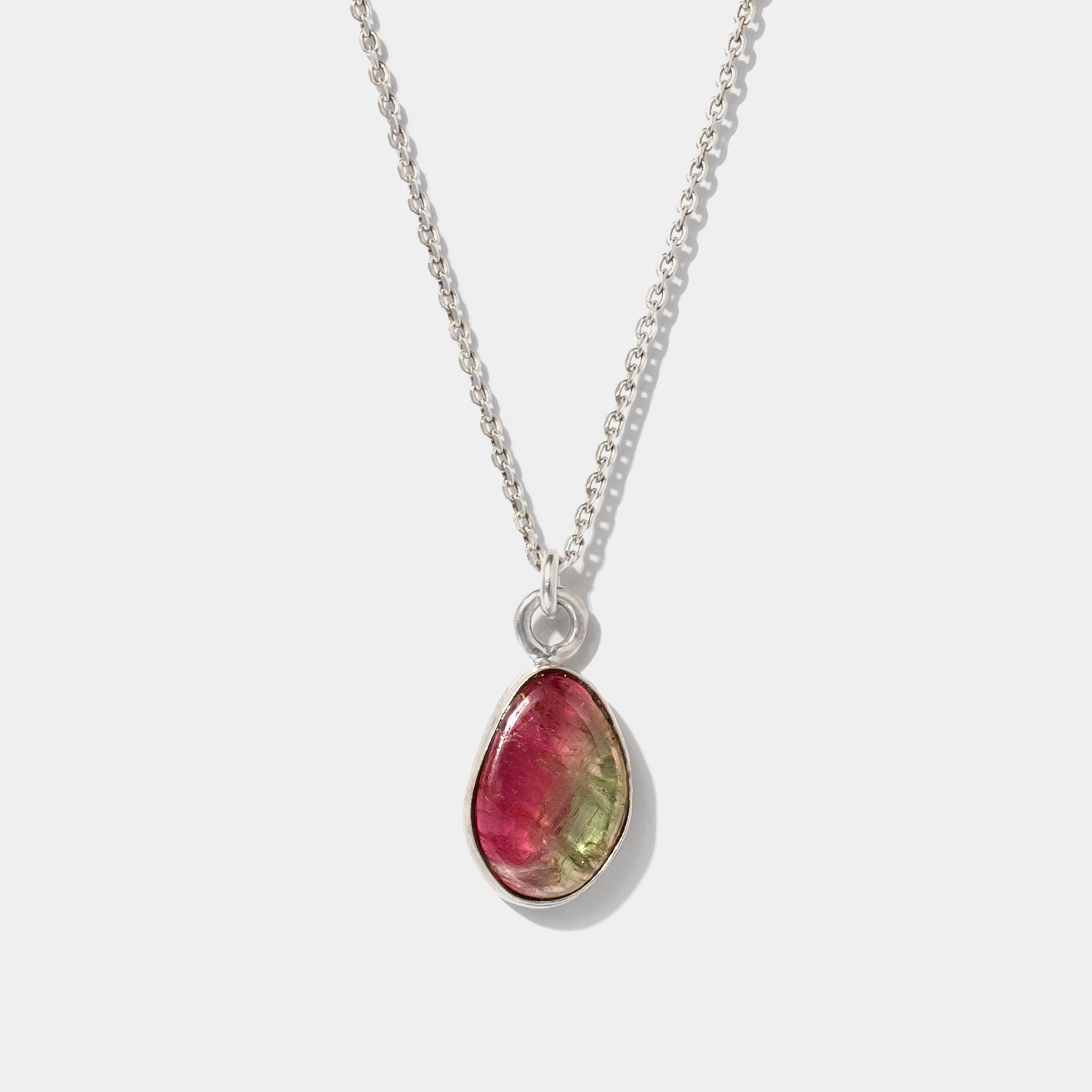 Halskette Jolie Watermelon Turmalin Silber - Fleurs des Prés Jewelry
