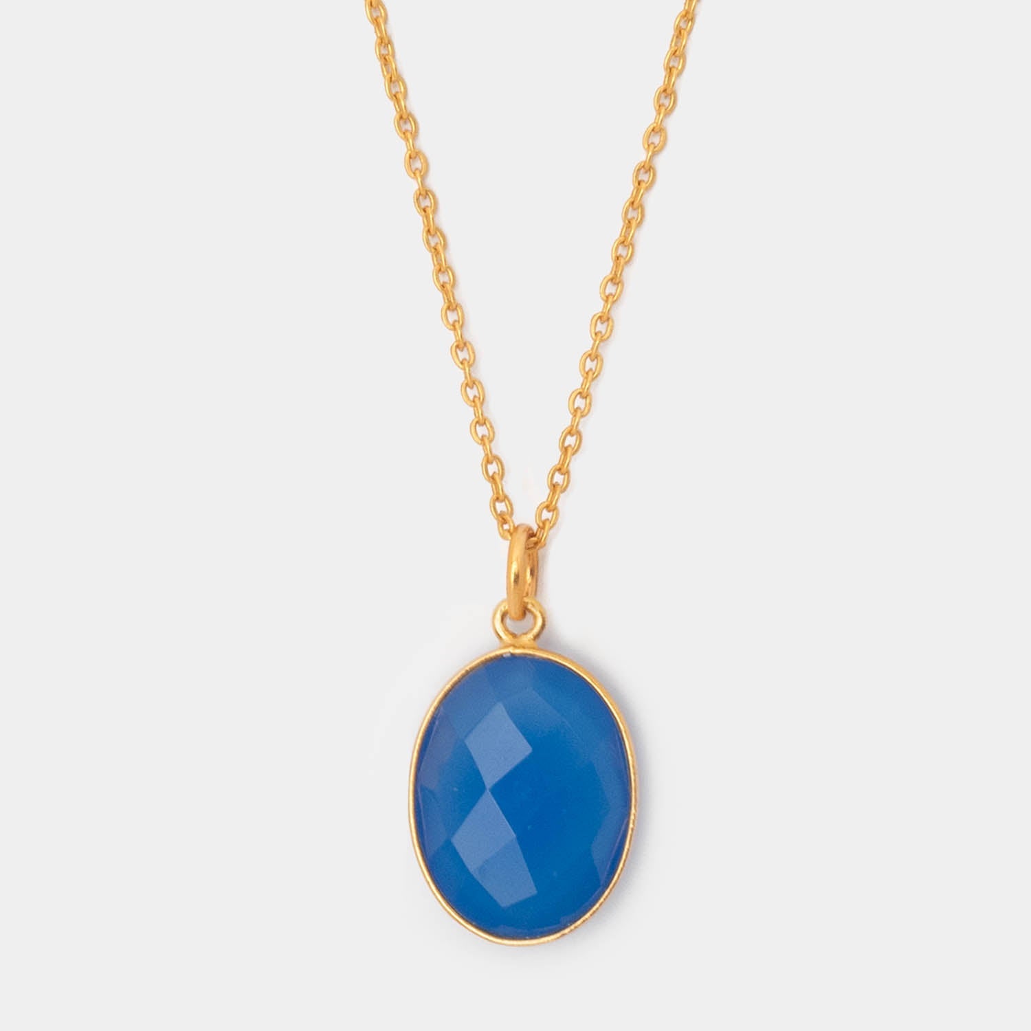 Halskette Leonor Blue Chalcedony - Fleurs des Prés Jewelry