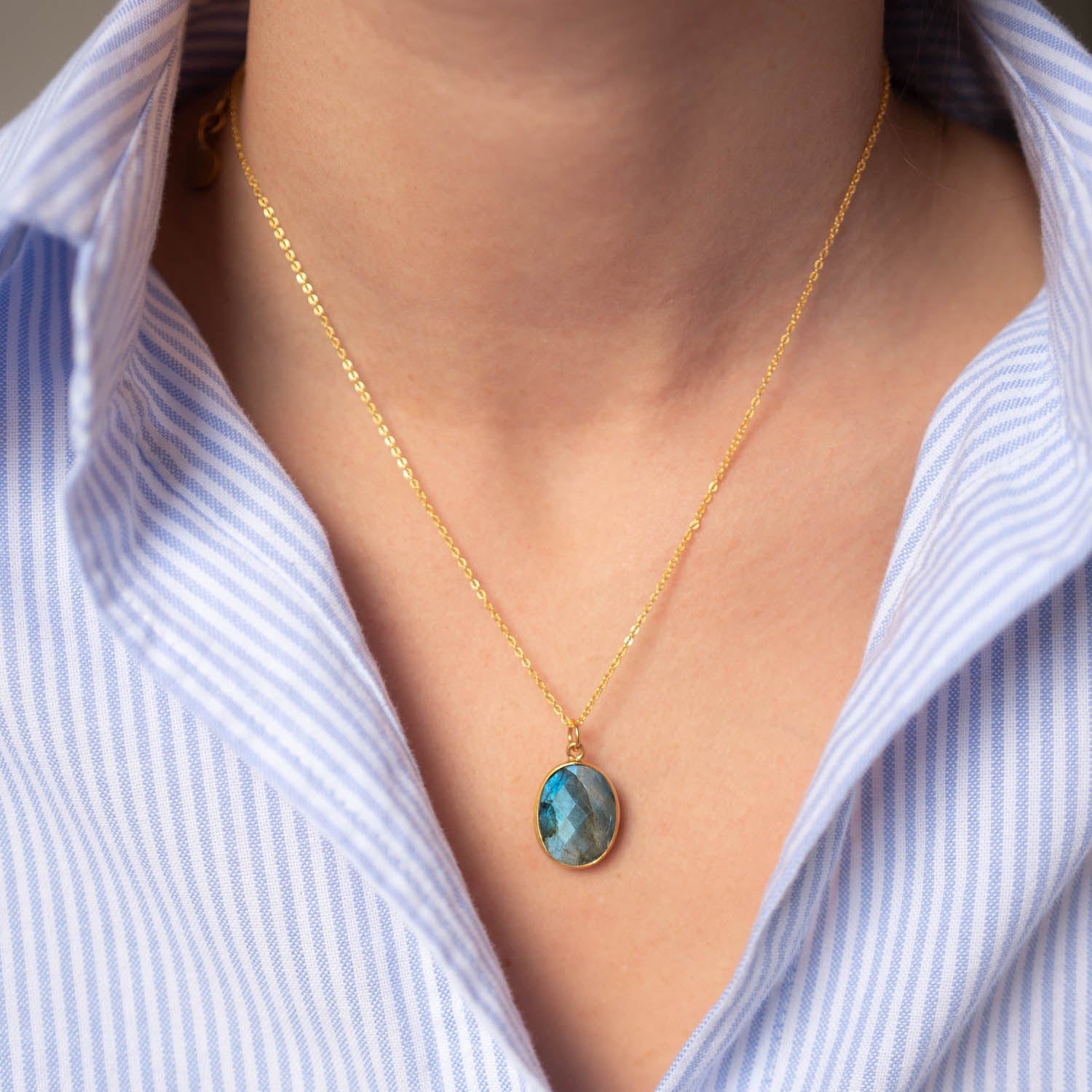Halskette Leonor Labradorite - Fleurs des Prés