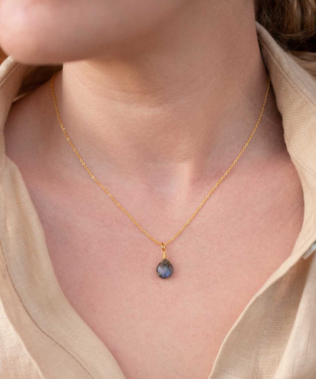 Halskette Lilou Labradorite Gold - Fleurs des Prés