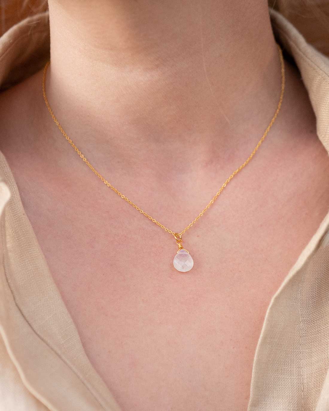 Halskette Lilou Moonstone Gold - Fleurs des Prés Jewelry