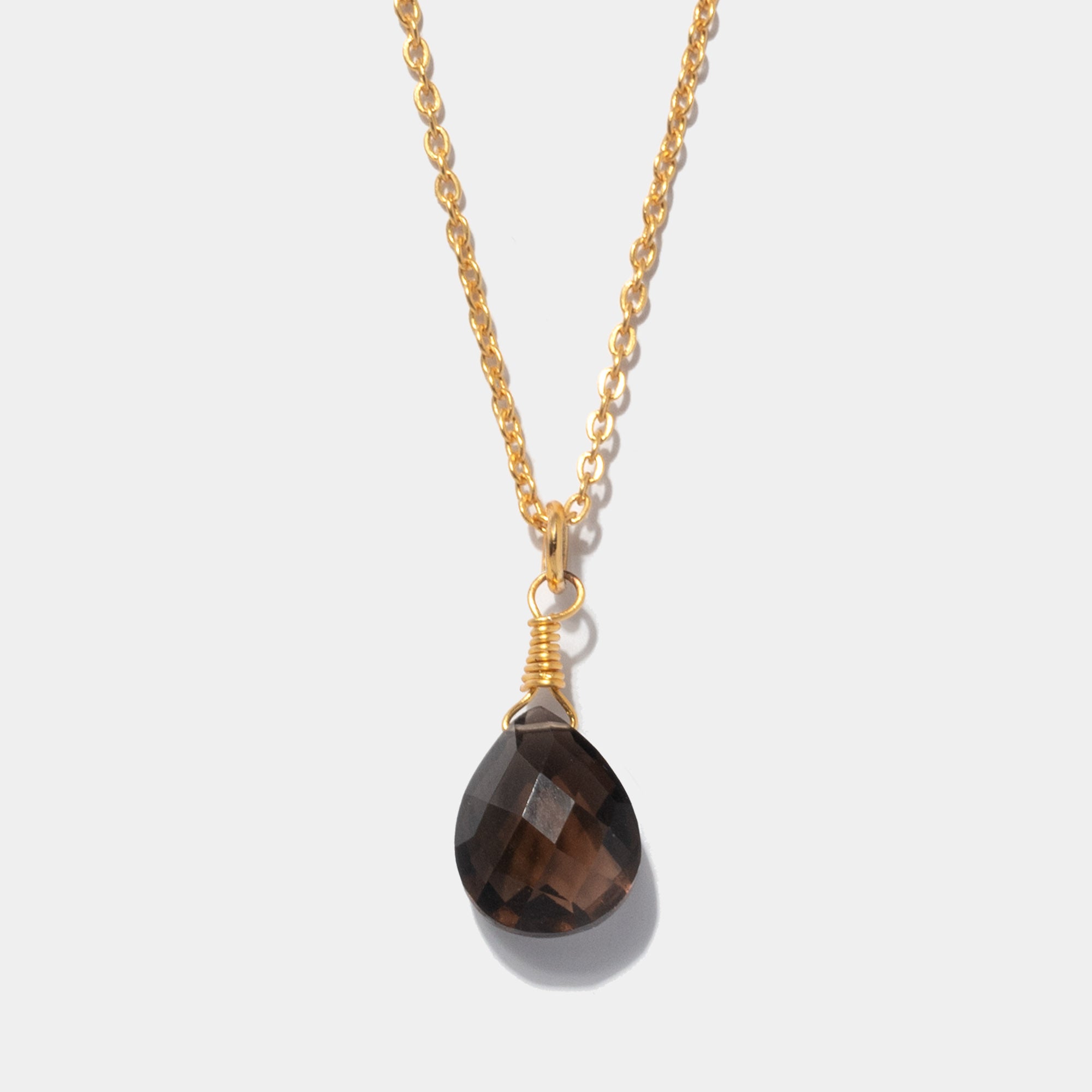 Halskette Lilou Rauchquarz Gold - Fleurs des Prés Jewelry