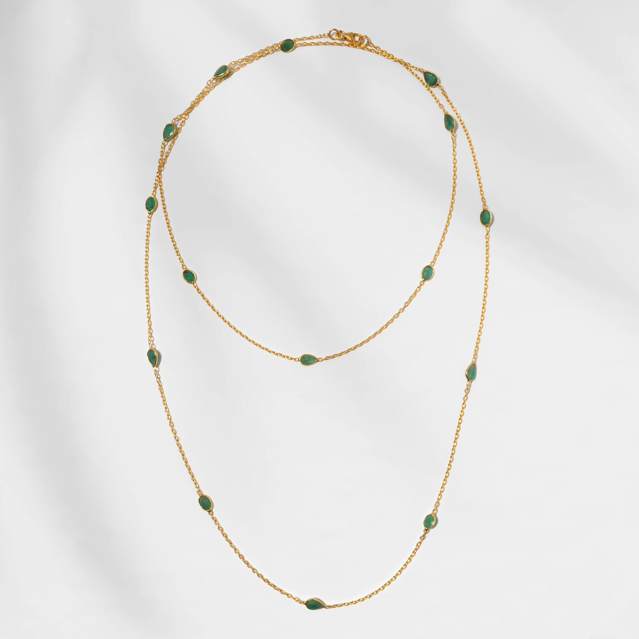 Halskette Marjorie Green Onyx - Fleurs des Prés Jewelry